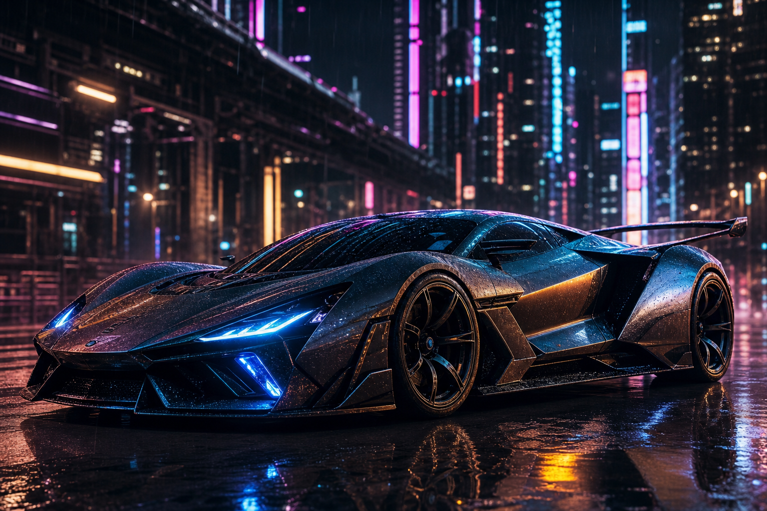 luxury futuristic sports car in ne