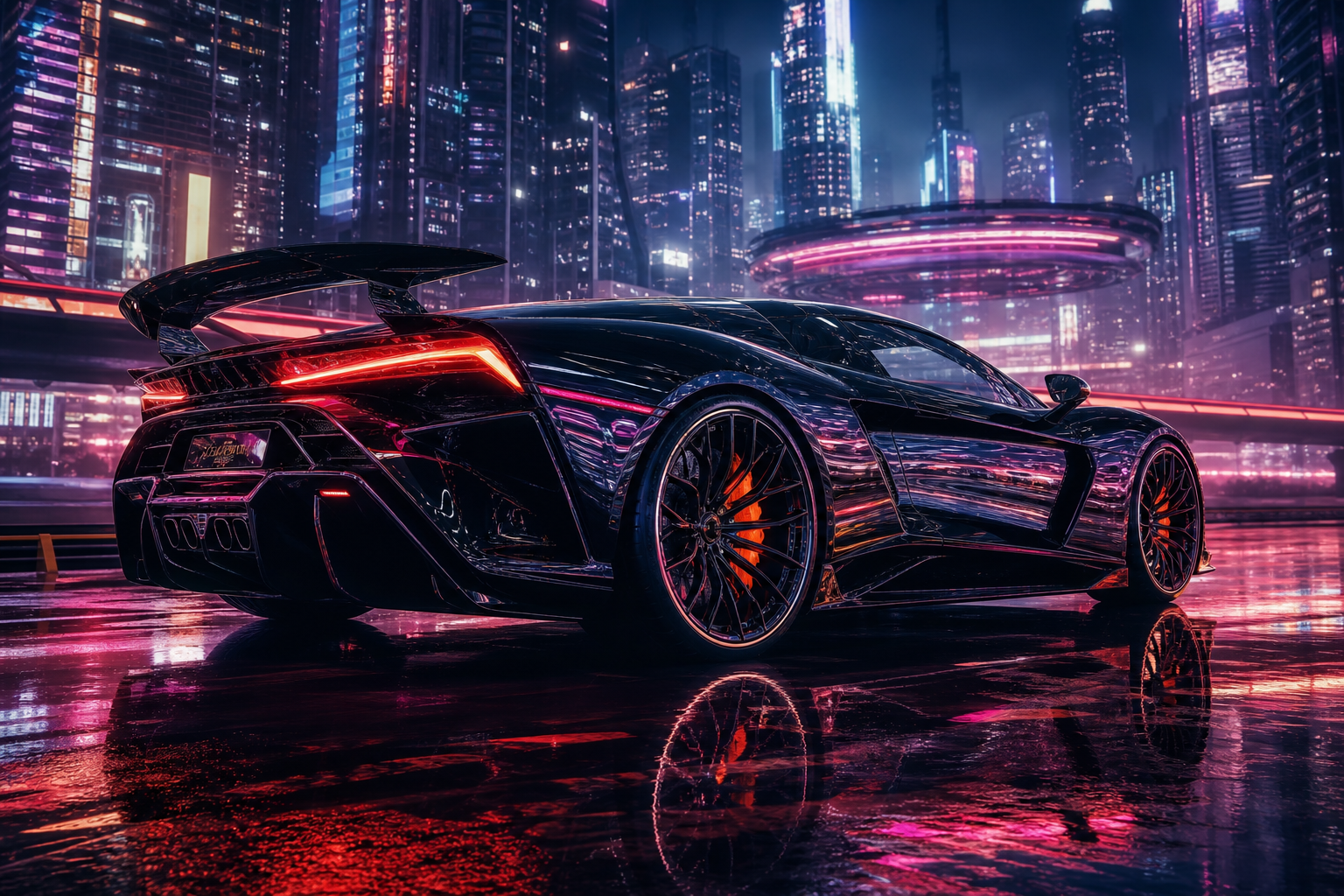 luxury futuristic sports car in ne